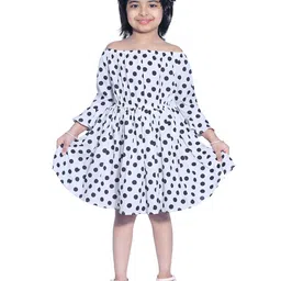 Wish little Girls Polka Dot Printed Fit & Flare Dress-image-1