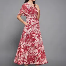 Miss Chase Women Floral Print Flared Sleeve Midi Dress image 4