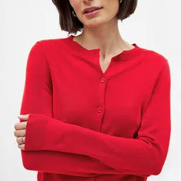 LULU & SKY Women Solid Round Neck Cardigan-picture-24