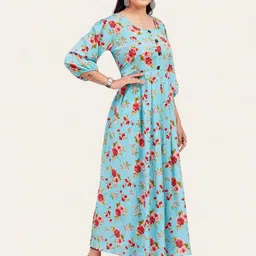 PAMPER YOURSELF Women Floral Printed Floral Anarkali Kurta image 3