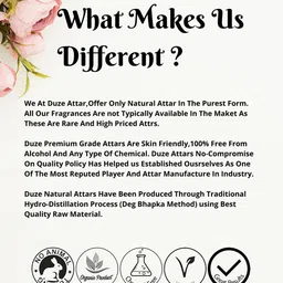 Duze Essentails Jasmine Natural & Alcohol Free Long Lasting Attar- 6 ml image 4