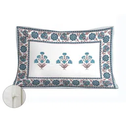 Salgia White Floral 210 TC Single Bedsheet with 1 Pillow Covers image 3