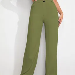 BAESD Women Relaxed Straight Leg High-Rise Non Iron Trousers-picture-36