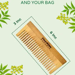 Usables ORGANIC Unisex Neem Wide Tooth Wooden Comb image 3