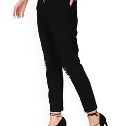 NEUNK Women Comfort Regular Fit Mid-Rise Mildly Distressed Stretchable Jeans image 3