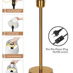 Homesake White Textured Metal Industrial Frusturical Shaped Table Lamp image 3