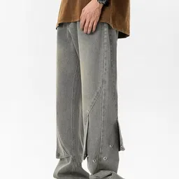 KPOP Men Regular Fit Mid-Rise Light Fade Jeans-picture-38