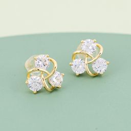 Kushal's Fashion Jewellery Rhodium-Plated Classic Zircon Studded Studs-picture-22