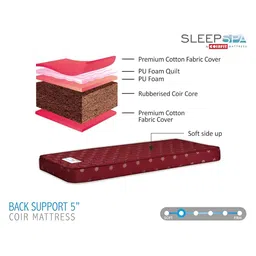 SLEEP SPA Maroon Quilted Back Support Orthosense Cocopedic TechSingleMattress image 2
