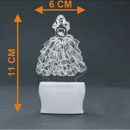 1ST TIME White & Transparent 3D Illusion LED Plug Night Lamps image 4