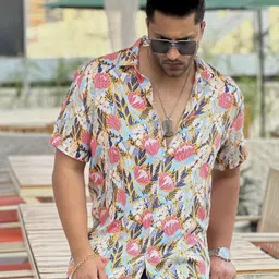 GRITSTONES Men Comfort Floral Opaque Printed Casual Shirt-image-75