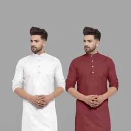 VS MALL Men Maroon Kurtas-picture-40