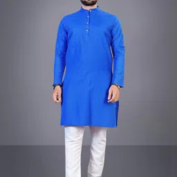 Attigo Blue Cotton Blend Kurta Sets-picture-15