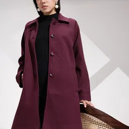 her by invictus Spread Collar Longline Overcoat-image-45