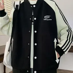 HERE&NOW Men Brand Logo Colourblocked Varsity Jacket-picture-13