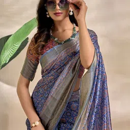 SP TEXTILE CLOTHES Ethnic Motifs Printed Zari Mysore Silk Saree image 4