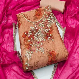 Lilots Raw Silk Unstitched Dress Material-picture-25