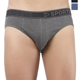 Sporto by Macho Pack Of 3 Cotton Mid-Rise Basic Briefs-picture-31