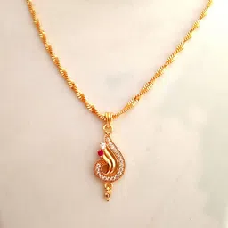 Nawab Collection Gold-Plated Brass Pendants with Chains-picture-27