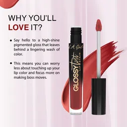 L.A Girl Glossy Tint High-Pigmented Non-Drying Long-Lasting Lip Stain 2.9g - Myth image 3