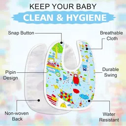 DESNUDA Unisex Pack of 3 Cute Print Baby bibs Waterproof Bibs for Infant to Toddler image 5