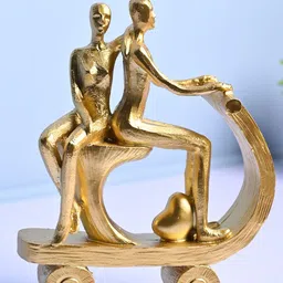 MARKET99 Gold-Toned Ceramic Figurine Scooter Shaped Showpiece-image-16