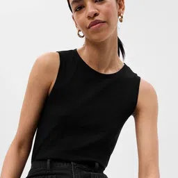 GAP Women Slim Fit Round Neck Tank Tops-image-98