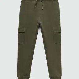 Mango Kids Boys Cotton Mid-Rise Cargo Style Joggers-picture-29