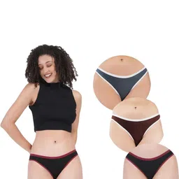 ORLIZEA Women Grey, Brown & Black Pack of 3 Thongs-image-65