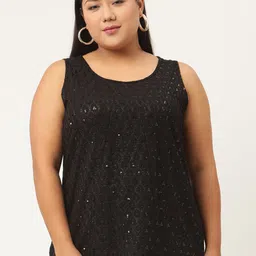 theRebelinme Women Plus Size Embellished A-Line Top-image-37