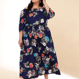 Sztori Women Plus Size Floral Printed Fit & Flare Maxi Dress-image-63