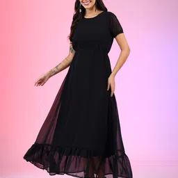 Krunal Raiyani Crepe Fit & Flare Dress-picture-44