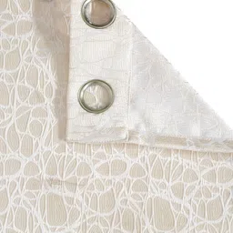 HOSTA HOMES Cream-Coloured & White Geometric Window Curtain image 4