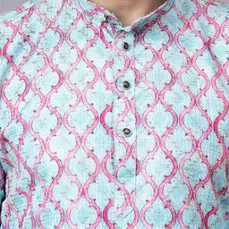 Floura Men Geometric Printed Kurta image 5