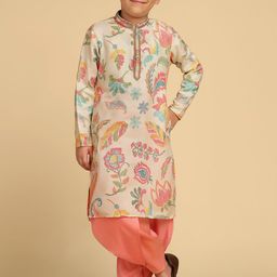 KISAH Boys Floral Printed Straight Kurta with Dhoti Pants-picture-15