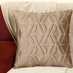 tanlooms Modern Geometric Design Mouse Color Velvet Cushion Cover, Set of 5 Piece image 4