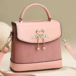 StyleCast Women Textured Structured Embellished Satchel Bag-image-91
