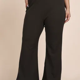 CURVE BY KASSUALLY Women Relaxed Flared Mid-Rise Flat-Front Bootcut Trousers-picture-27