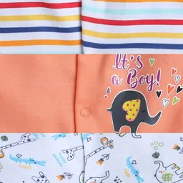 BUMZEE Boys Pack of 3 Printed Sleepsuit image 2
