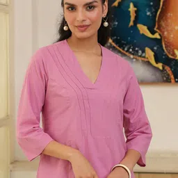 JISORA V Neck Cotton Top With Palazzo Co-Ords image 4