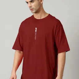 SLOWLORIS Men Graphic Printed Round Neck Oversized T-shirt image 5