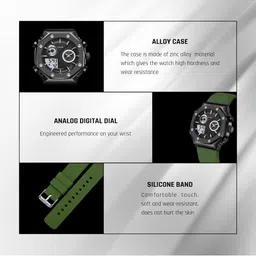 Carnaer Men Dial & Wrap Around Straps Analogue Watch CN-8806-Grn-Blk image 3