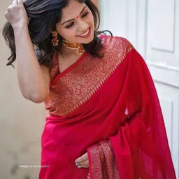 Moda Rapido Ethnic Motifs Zari Silk Blend Handloom Banarasi Saree image 5