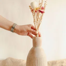 ArteCasa Earthly Beige & Orange-Colored Striped Vase-image-27