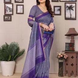 vj fashion Ethnic Motifs Zari Silk Cotton Chettinad Saree-image-61