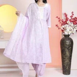 KRIDHAA FASHION BOUTIQUE Women Printed Regular Pure Cotton Kurti with Patiala & With Dupatta-picture-30