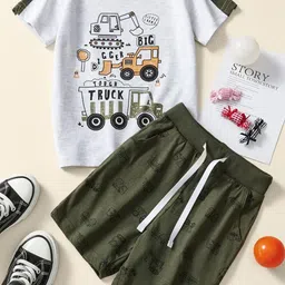 LULU & SKY Boys Printed Pure Cotton T-shirt With Shorts-picture-12