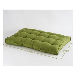 SKANDA FAB 2-Pcs Olive Green Rectangle Shaped Pure Cotton Pre-FilledCushions image 2