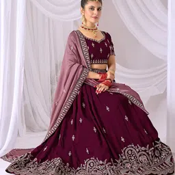 Jogmaya Fashion Embroidered Thread Work Semi-Stitched Lehenga & Blouse With Dupatta image 2
