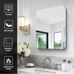 ARYAANSH White Rectangular Glass Wall Mounted Bathroom Mirror-picture-16